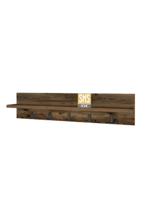 Kapstok - Wandkapstok - Wandplank - Muur Hanger - Modern Stijl Kapstok - Natuurlijk Hout - 5x2 Houten Kleerhanger - Lidia/Bruin - 80 cm - Afbeelding 21