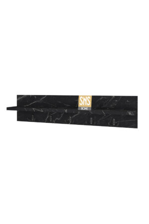 Kapstok – Wandkapstok – Wandplank – Muur Hanger – Modern Stijl Kapstok – Natuurlijk Hout – 5×2 Houten Kleerhanger – Zwart en Marmer – 80 cm - Afbeelding 19