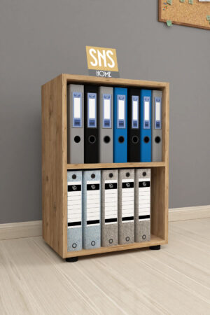 SNS Home, 15-01, Prismakast met 2 Planken, Boekenkast met 2 Planken, Kantoorkast, Map, Multifunctionele Kast, Keukenkast, 15-01 Pijnboom, 74 x 49 x 32 cm - Afbeelding 21