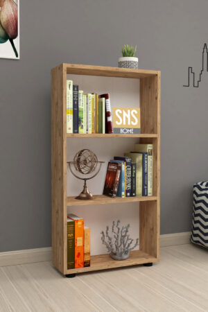 SNS Home - Boekenkast/ Rek - Pijnboom - 56 cm Breed - Decoratieve Boekenplank met 3 Planken - Moderne Boekenkast - Afbeelding 16