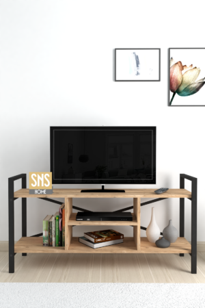 SNS Home - Tv Meubel Met Plank - Tv Meubel - Televisie Meubel - Tv Meubel Hout - Tv Kasten - Grenen - 120x61x35 cm - Afbeelding 22