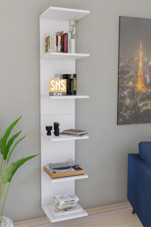 SNS Home, MDF Wandmontage Boekenkast, Decoratieve Plank, Wandplank, Wit, Wandmontage, MDF 6 Planken - Afbeelding 21
