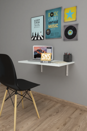 SNS Home - 72 X 45 Cm - Klaptafel - Wandtafel - Keukentafel - Balkontafel - Bureau - MDF Wit - Afbeelding 37