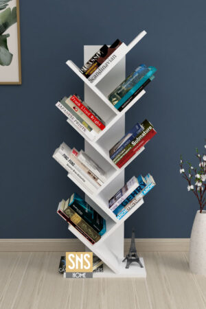 SNS Home - 13-06 - Houten Boekenplank - Decoratieve Boekenplank - Plank Organizer - Boekenplank - 121 cm - Wit - Afbeelding 22