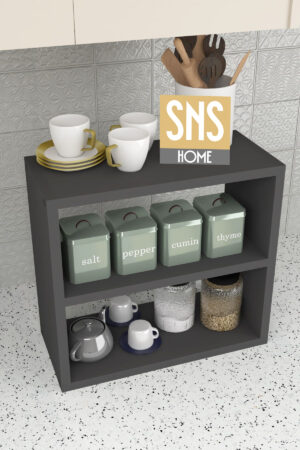 SNS Home - 13-01 - 3 Tier Kruidenrek - 3 Tier Aanrechtblad - Kruidenhouder 3 Tier - Kruidenrek - Kruidenopberger - Kruidenopslag - Antraciet - 43,5 x 20 x 40 cm. - Afbeelding 22