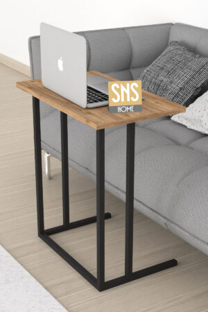 SNS Home - Metalen Poot - Laptopstandaard - Ontbijttafel - Bureau - Computerbureau - 60 cm Breed - Pijnboom - Afbeelding 21