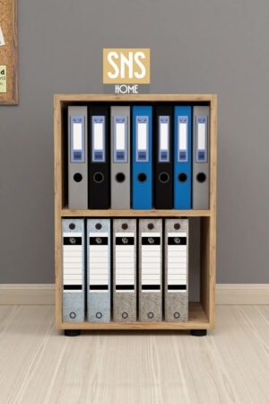 SNS Home, 15-01, Prismakast met 2 Planken, Boekenkast met 2 Planken, Kantoorkast, Map, Multifunctionele Kast, Keukenkast, 15-01 Pijnboom, 74 x 49 x 32 cm - Afbeelding 22