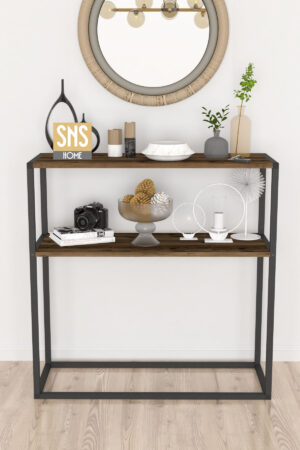 SNS Home - Metaal Leg Dressoir - Decoratieve Plank Dressoir - Console Metaal - Dressoir - Lidia - 2 Vakken - Industrieel - 90x90x33,5 cm - Afbeelding 16