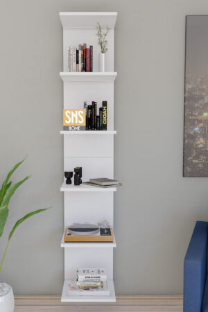 SNS Home, MDF Wandmontage Boekenkast, Decoratieve Plank, Wandplank, Wit, Wandmontage, MDF 6 Planken - Afbeelding 22