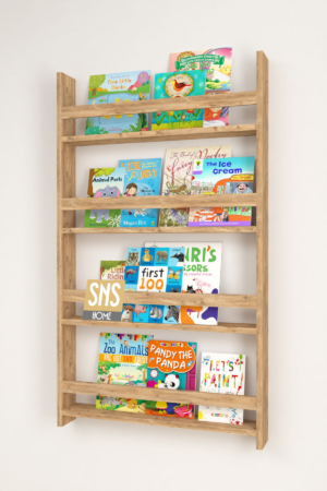 SNS Home - Met 4 Planken - 120 x 74 Cm - Montessori Boekenkast - Educatieve Kinderboekenkast - Woor Kinderen - Pijnboom - Afbeelding 15