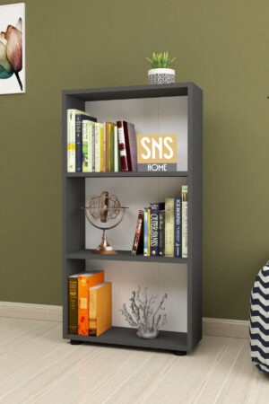 SNS Home - Boekenkast/ Rek - Antraciet - 56 cm Breed - Decoratieve Boekenplank met 3 Planken - Moderne Boekenkast - Afbeelding 17