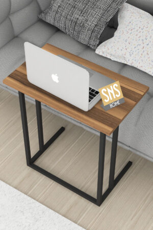 SNS Home - Metalen Poot - Laptopstandaard - Ontbijttafel - Bureau - Computerbureau - 60 cm Breed -Okkernoot - Afbeelding 14
