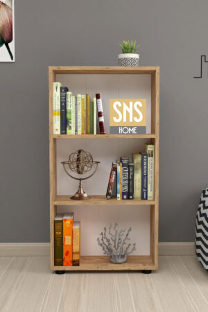 SNS Home - Boekenkast/ Rek - Pijnboom - 56 cm Breed - Decoratieve Boekenplank met 3 Planken - Moderne Boekenkast - Afbeelding 18