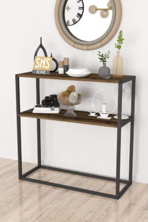 SNS Home - Metaal Leg Dressoir - Decoratieve Plank Dressoir - Console Metaal - Dressoir - Lidia - 2 Vakken - Industrieel - 90x90x33,5 cm - Afbeelding 17