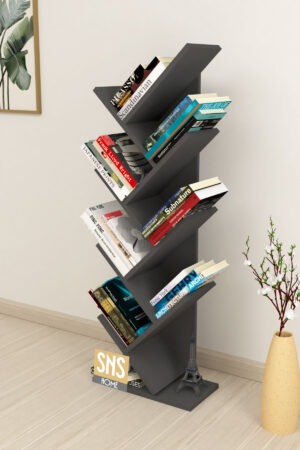 SNS Home - 13-06, Houten Boekenplank - Decoratieve Boekenplank - Plank Organizer - Boekenplank - 121 cm - Antraciet - Afbeelding 26