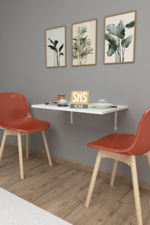 SNS Home - 72 X 45 Cm - Klaptafel - Wandtafel - Keukentafel - Balkontafel - Bureau - MDF Wit - Afbeelding 39