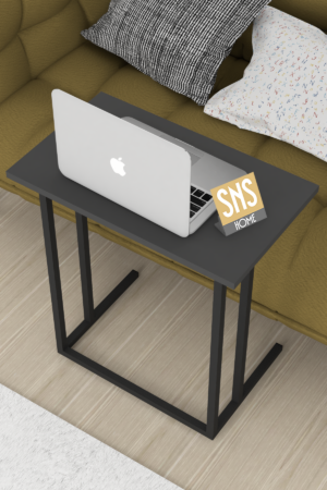 SNS Home - Metalen Poot - Laptopstandaard - Ontbijttafel - Bureau - Computerbureau - 60 cm Breed - Antraciet - Afbeelding 12
