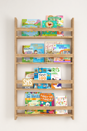 SNS Home - Met 4 Planken - 120 x 74 Cm - Montessori Boekenkast - Educatieve Kinderboekenkast - Woor Kinderen - Pijnboom - Afbeelding 16