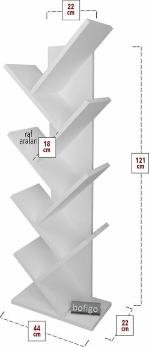 SNS Home - 13-06 - Houten Boekenplank - Decoratieve Boekenplank - Plank Organizer - Boekenplank - 121 cm - Wit - Afbeelding 6