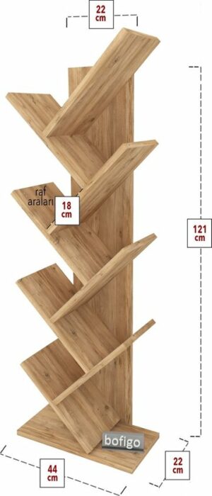 SNS Home - 13-06 - Houten Boekenplank - Decoratieve Boekenplank - Plank Organizer - Boekenplank - 121 cm - Grenen - Afbeelding 8