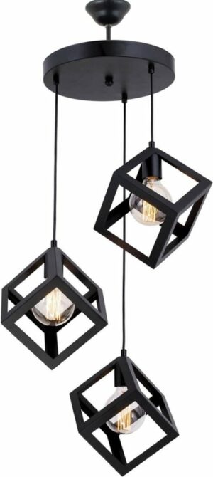 Rustieke Retro Patroon Geometrische Hanger Kubus Kroonluchter - Wandlampen - Afbeelding 8