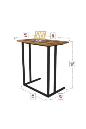 SNS Home - Metalen Poot - Laptopstandaard - Ontbijttafel - Bureau - Computerbureau - 60 cm Breed -Okkernoot - Afbeelding 15
