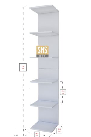 SNS Home, MDF Wandmontage Boekenkast, Decoratieve Plank, Wandplank, Wit, Wandmontage, MDF 6 Planken - Afbeelding 24