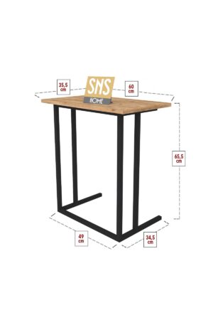 SNS Home - Metalen Poot - Laptopstandaard - Ontbijttafel - Bureau - Computerbureau - 60 cm Breed - Pijnboom - Afbeelding 20