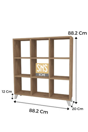 SNS Home - Kubus Boekenkast - 9 Vakken - Boekenkast met Planken - Vierkante Boekenkast - Bibliotheek - Pijnboom - Afbeelding 29