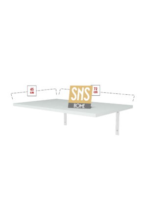 SNS Home - 72 X 45 Cm - Klaptafel - Wandtafel - Keukentafel - Balkontafel - Bureau - MDF Wit - Afbeelding 40