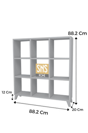SNS Home - Kubus Boekenkast - 9 Vakken - Boekenkast met Planken - Vierkante Boekenkast - Bibliotheek - Wit - Afbeelding 19