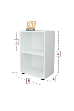 SNS Home, 15-01, Prismakast met 2 Planken, Boekenkast met 2 Planken, Kantoorkast, Map, Multifunctionele Kast, Keukenkast, Wit, 74 x 49 x 32 cm - Afbeelding 19