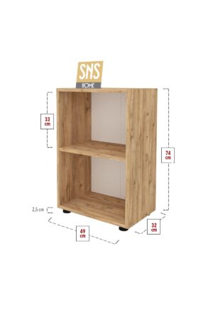 SNS Home, 15-01, Prismakast met 2 Planken, Boekenkast met 2 Planken, Kantoorkast, Map, Multifunctionele Kast, Keukenkast, 15-01 Pijnboom, 74 x 49 x 32 cm - Afbeelding 24