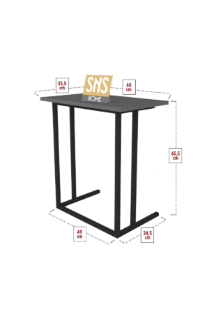 SNS Home - Metalen Poot - Laptopstandaard - Ontbijttafel - Bureau - Computerbureau - 60 cm Breed - Antraciet - Afbeelding 13