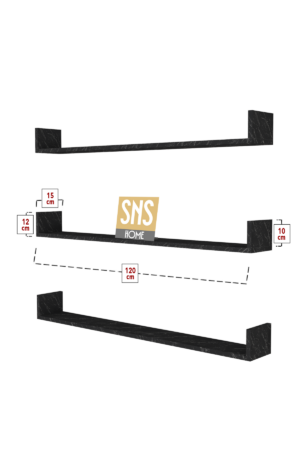 SNS Home, 16-01, Fotolijst en Boekenplank, Wandplankenset Bestaande Uit 3 Zwevende Planken, Tv-Plank, Vliegende Plank, Boekenplank, 120 x 15 x 12 cm, Moderne Plank Voor Objecten, 3 Stuks, Bendir/Marmer - Afbeelding 28