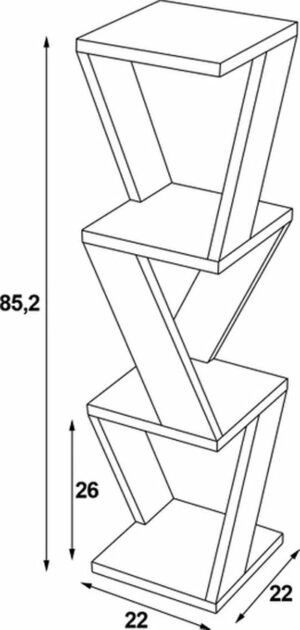 SNS Home - Defne Corner Shelf - Decorative Shelf - Corner Bookcase - 85 x 22cm - Wit - Afbeelding 11