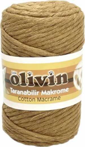 Lux Olivin Macrame Touw - Wandkleden Touw - Gordijnen Touw - Tassen Touw - Moederdag Cadeau - 5 mm - 100% Katoen - Licht Bruin - Afbeelding 4