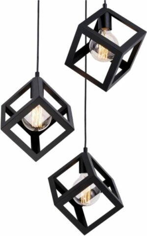Rustieke Retro Patroon Geometrische Hanger Kubus Kroonluchter - Wandlampen - Afbeelding 9