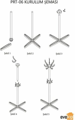 Perilla, Metalen Beenrek, Staande Kapstok, Voetstuk Kleerhanger, 10x2 haken, Zwart Metaal, 170 x 70 cm - Afbeelding 9