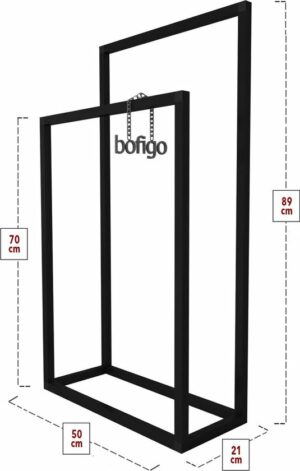 SNS Home - Metalen Handdoekhouder - Handdoekrek - Badkamer Organizer - Decoratieve Handdoekhouder - 21x50x89 cm - Zwart - Afbeelding 18