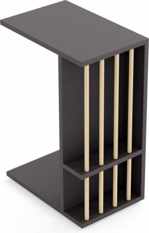 CT2-G - Ergonomische Standaard - Bijzettafel op Wielen - Plank Salontafel - Bankstandaard - C-tafel - Nesttafel - Middentafel met Plank - Antraciet - 29 x 44 x 65 cm - Afbeelding 4