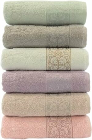 Firuze Delrico Handdoek - Haarhanddoek - Badhanddoeken – 100% Katoenen - 6 Stuks - 6 Kleuren - 50x90 cm - Afbeelding 5