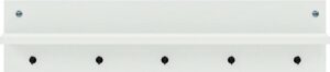 Moderne Muurhanger - Wandkapstok - Kapstok met Plank - Kapstok - Garderobe - 80 cm - 5 Haken - Wit - Afbeelding 3