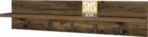 Kapstok - Wandkapstok - Wandplank - Muur Hanger - Modern Stijl Kapstok - Natuurlijk Hout - 5x2 Houten Kleerhanger - Lidia/Bruin - 80 cm - Afbeelding 28