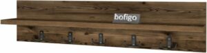 Kapstok - Wandkapstok - Wandplank - Muur Hanger - Modern Stijl Kapstok - Natuurlijk Hout - 5x2 Houten Kleerhanger - Lidia/Bruin - 80 cm - Afbeelding 7