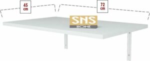 SNS Home - 72 x 45 Cm - Klaptafel - Wandtafel - Keukentafel - Balkontafel - Bureau - MDF Okkernoot/Bruin - Afbeelding 19