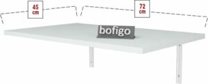 SNS Home - 72 X 45 Cm - Klaptafel - Wandtafel - Keukentafel - Balkontafel - Bureau - MDF Wit - Afbeelding 33
