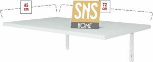 SNS Home - 72 X 45 Cm - Klaptafel - Wandtafel - Keukentafel - Balkontafel - Bureau - MDF Wit - Afbeelding 44