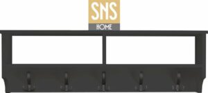 SNS Home - Kapstok - Industrieel Hout - Kapstok 5x2 Haken Wandkapstok - Wandmontage - Wandkapstok Hout Metaal - 120x37x22 Kapstok - Antraciet - Afbeelding 14