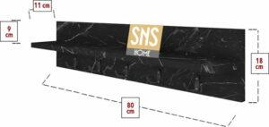 Kapstok – Wandkapstok – Wandplank – Muur Hanger – Modern Stijl Kapstok – Natuurlijk Hout – 5×2 Houten Kleerhanger – Zwart en Marmer – 80 cm - Afbeelding 26